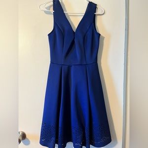 Dark blue nice fancy boutique dress new w out tags. Smoke free home nvr worn